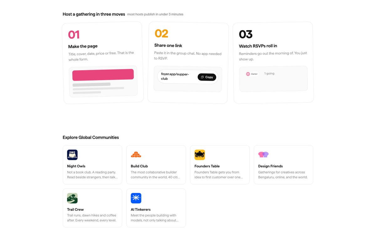 Foyer v2 landing page
