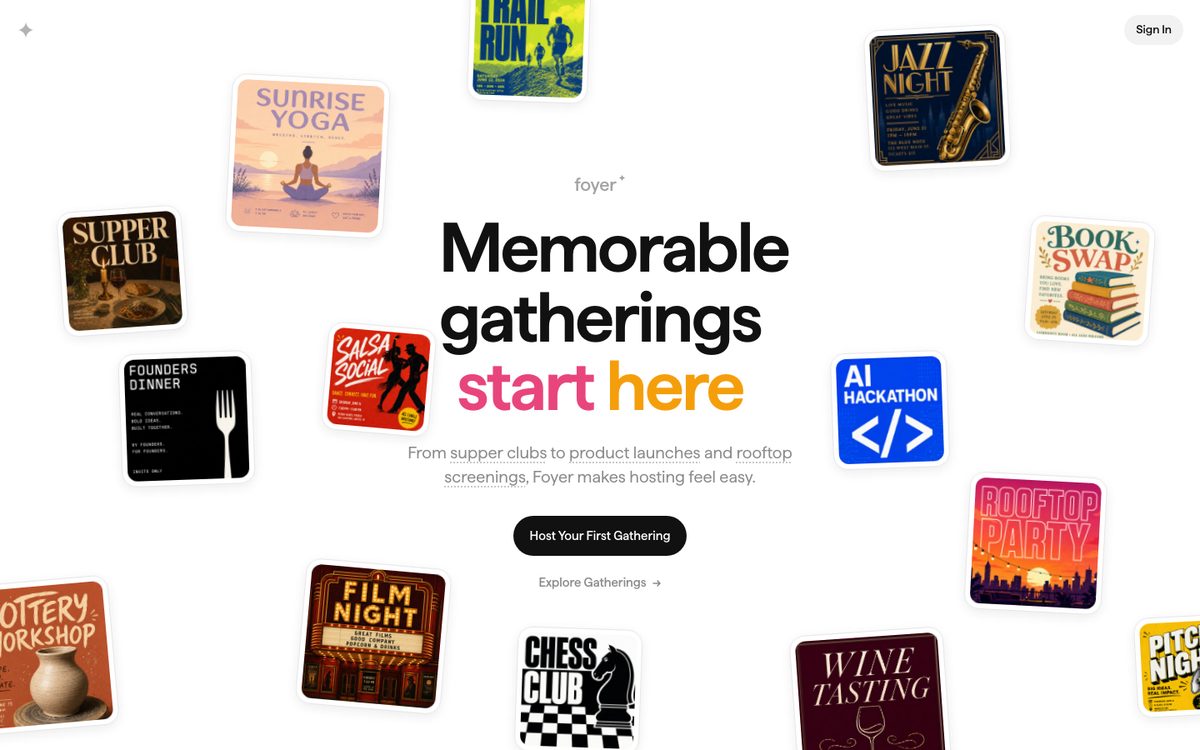 Foyer landing page